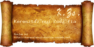 Keresztényi Zsófia névjegykártya